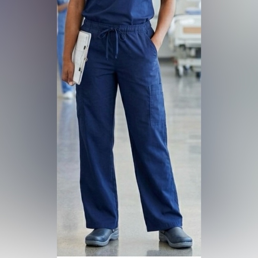 SB Scrubs Indigo Blue Drawstring Medical Uniform Bottoms, Size XL